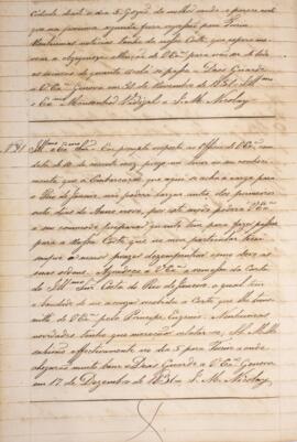 Cópia de ofício enviado por José Matheus Nicolay, com data de 17 de dezembro de 1831, acusando o ...