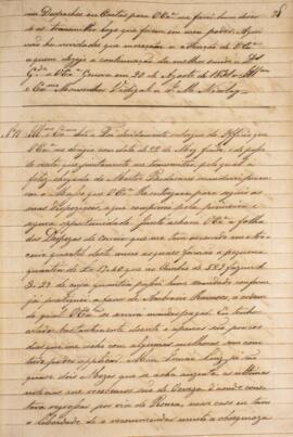 Cópia de ofício enviado por José Matheus Nicolay, com data de 01 de outubro de 1831, acusando o r...