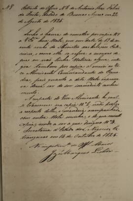 Cópia de extrato do ofício enviado por Antônio José Falcão da Frota (1780-1848), com a data de 14...