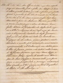 Cópia de ofício enviado por José Matheus Nicolay, com data de 31 de dezembro de 1831, discorrendo...