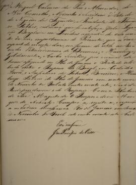 Cópia de decreto em que o Imperador D. Pedro I (1798-1834) determina o pagamento, por meio da leg...
