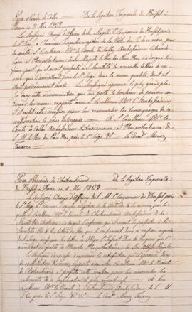 Cópia de Circular enviada por Francisco Muniz Tavares (1793-1876) para Visconde de Chateaubriand ...