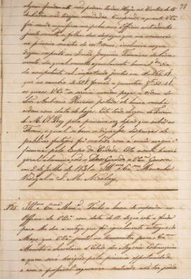 Cópia de ofício enviado por José Matheus Nicolay, com data de 30 de julho de 1831, acusando o rec...