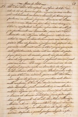 Cópia de ofício enviado por José Matheus Nicolay, com data de 02 de fevereiro de 1831, acusando o...