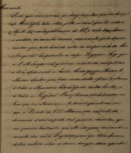 Cópia de despacho reservado enviado por João Carlos Augusto de Oyenhausen-Gravenburg (1776-1838),...