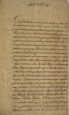 Cópia de ofício enviado por Theodoro Ferreira de Aguiar,  para Antônio Luiz Pereira da Cunha (176...