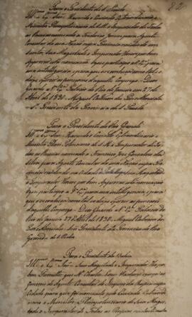 Carta patente com data de 24 de maio de 1830, enviada para o presidente da província da Bahia, qu...