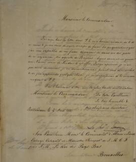 Nota Diplomática original enviada para Luís António de Abreu e Lima (1787-1871), com data de 08 d...