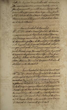 Carta patente com data de 5 de fevereiro de 1831, enviada para o presidente da província do Maran...