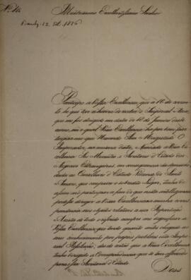 Ofício original enviado por Manoel de Souza Martins (1767-1856), Barão da Parnaíba, para Antônio ...