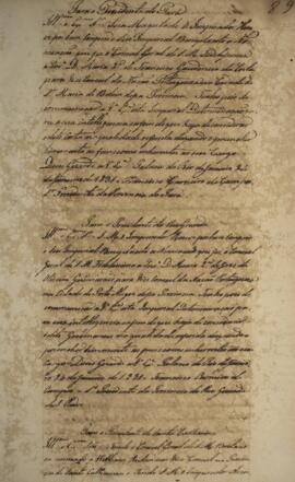 Carta patente com data de 31 de janeiro de 1831, enviada para o presidente da província de Santa ...