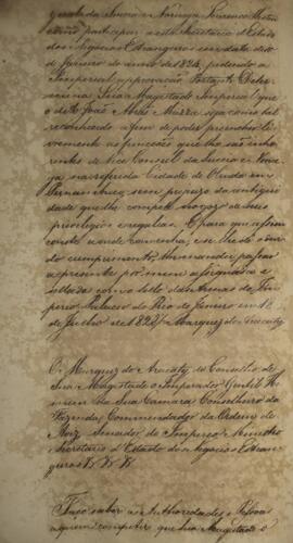 Documento com data de 19 de julho de 1828 pela qual se ordena que Francisco Scheiner [s.d] seja r...