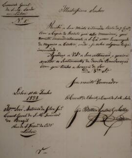 Nota Diplomática original enviada por Gio Batta Agostino Sochellas [s.d.] para Antônio da Silva J...