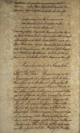 Carta patente com data de 3 de julho de 1829 pela qual se confirma a nomeação de João Manoel da C...