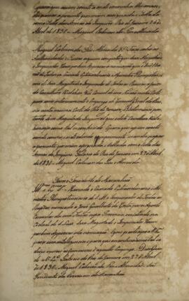 Carta patente com data de 27 de abril de 1830 que confirma a nomeação provisória do cavalheiro Ki...