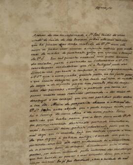 Carta original enviada por Antônio Telles da Silva Caminha e Meneses (1790-1875), Marquês de Reze...