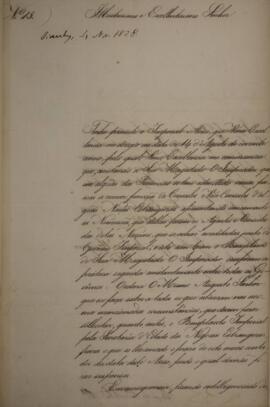 Ofício original enviado por Manoel de Souza Martins (1767-1856), Barão da Parnaíba, para João Car...