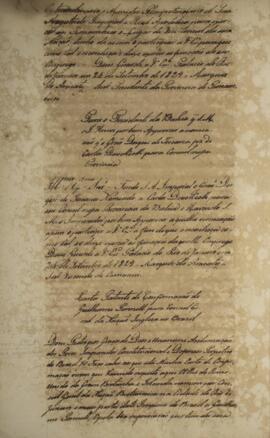 Carta patente com data de 24 de setembro de 1829, enviada para o presidente da província da Bahia...