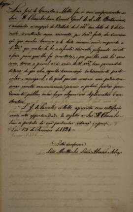 Cópia de anexo de Carta de Gabinete enviada por Luís José de Carvalho e Melo (1764-1826), Viscond...
