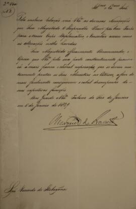 Segunda via de despacho original enviado por João Carlos Augusto de Oyenhausen-Gravenburg (1776-1...