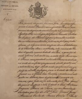 Ofício original datado de 25 de outubro de 1836, contendo a promessa de pagamento assinada por Fr...