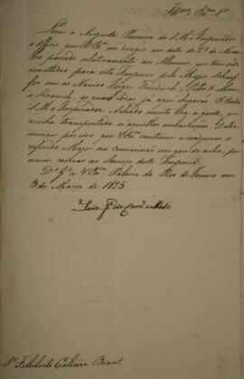 Cópia de despacho enviado por Luis José de Carvalho e Melo (1764-1826), Visconde da Cachoeira, pa...