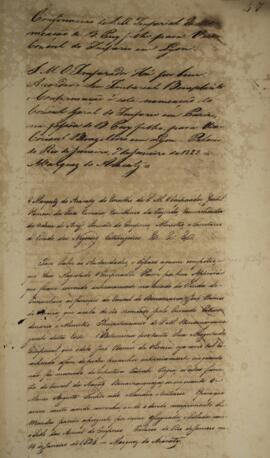 Carta patente com data de 7 de janeiro de 1828 pela qual se confirma a nomeação de B. Puy Filho [...