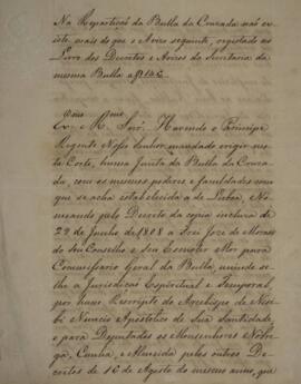 Aviso enviado pelo Conde de Aguiar (s.d.), datado de 10 de janeiro de 1810, referindo-se a Junta ...