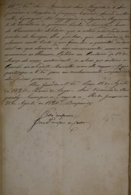 Cópia de aviso enviado por João Vieira de Carvalho (1781-1847), Marquês de Lages, para Manuel Jac...