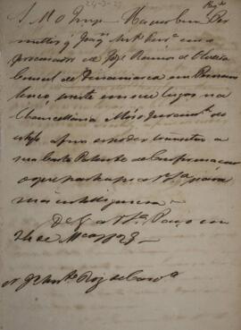 Minuta de despacho de 24 de março de 1829 em que se concede a João Antônio Fernandes [s.d], procu...