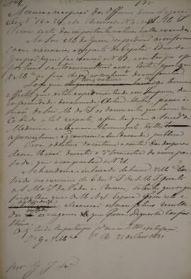 Minuta de ofício nº.2 com data de 25 de fevereiro de 1831, acusando recebimento de ofícios de nº....