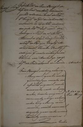 Cópia de anexo de Ofício enviado por Caetano de Miranda Castro, com data de 25 de julho de 1824, ...