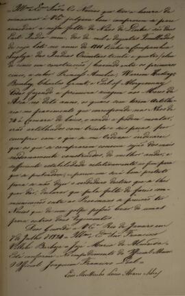 Cópia de anexo de Aviso enviado por José Maria de Almeida para Francisco Vilela Barbosa (1769-184...