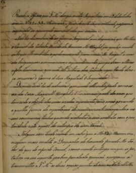 Despacho original enviado por Francisco Carneiro de Campos (1765-1842) para José de Araújo Ribeir...