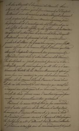 Ofício original enviado para D. Pedro I (1798-1834) discorrendo sobre questões da Marinha do Impé...