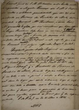 Minuta de despacho, com data de 20 de maio de 1824, discorrendo sobre reclamações realizadas pelo...