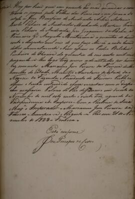 Cópia de decreto com data de 18 de novembro de 1823, determinando o pagamento de pensões a José B...