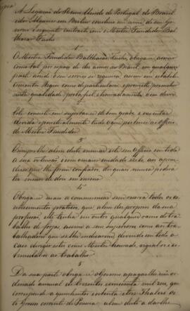 Cópia do contrato celebrado em Berlim, na data de 20 de abril de 1821, entre a legação do Reino U...