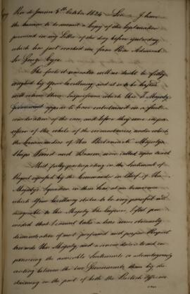 Cópia de anexo de Carta de Gabinete enviado por Henry Chamberlain (1796–1844) para Luiz José de C...