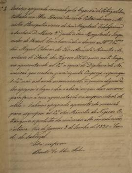 Cópia de nota diplomática enviada pelo Conde de Sabugal para Miguel Calmon du Pin e Almeida (1796...