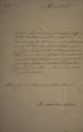 Ofício n° 65 enviado por João Antônio Pereira da Cunha, para Domingos Borges de Barros (1780-1855...