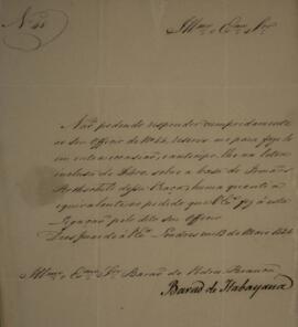 Ofício N.48 enviado por Manuel Rodrigues Gameiro Pessoa (s.d.-1846), Visconde de Itabaiana, para ...
