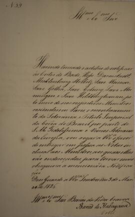 Ofício N.39 enviado por Manuel Rodrigues Gameiro Pessoa (s.d.-1846), Visconde de Itabaiana, para ...