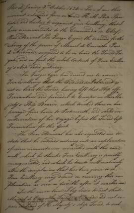 Cópia de anexo de Carta de Gabinete enviado por Henry Chamberlain (1796–1844) para Luiz Moutinho ...