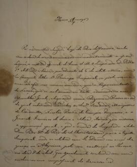 Ofício enviado por Eustáquio Adolfo de Mello Mattos (1795-s.d.), para Antônio Telles da Silva Cam...
