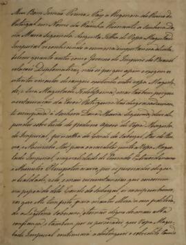 Cópia de despacho enviado por Pedro de Sousa e Holstein (1781-1850), Marquês de Palmela, Conde de...