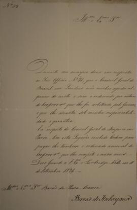 Ofício N.59 enviado por Manuel Rodrigues Gameiro Pessoa (s.d.-1846), Visconde de Itabaiana, para ...