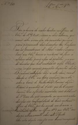 Ofício n° 110 enviado por Manuel Rodrigues Gameiro Pessoa (s.d.-1846), Visconde de Itabaiana, par...