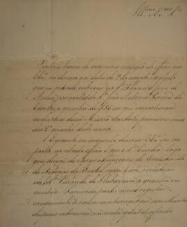 Ofício enviado por Eustáquio Adolfo de Mello Mattos (1795-s.d.) para Antonio Telles da Silva Cami...