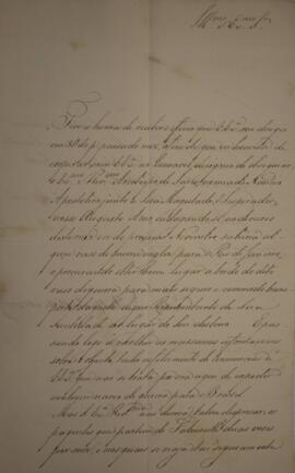 Ofício enviado por Eustáquio Adolfo de Mello Mattos (1795-s.d.) para Antonio Telles da Silva Cami...
